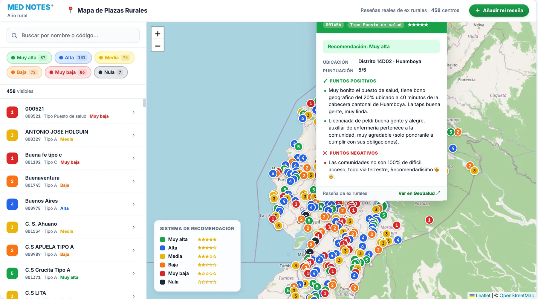 Mapa interactivo de plazas rurales — rural.mednotes.cloud/mapa-rural